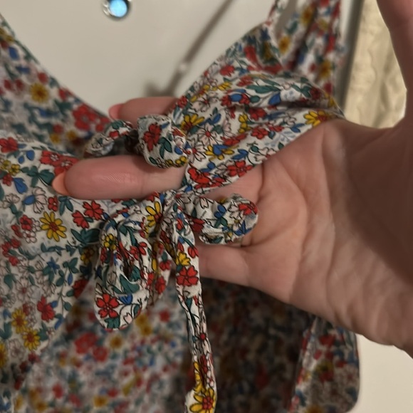 ETAM | Flirty Micro Floral Viscose Sundress with Low Black and Ties - Picture 6 of 11